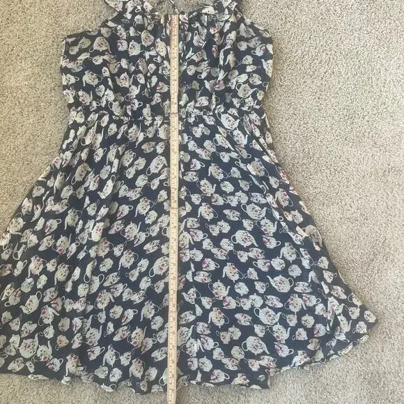 Lauren Conrad Disney Alice in Wonderland Floral Teapot Teacup Sundress Sz L - Picture 7 of 16